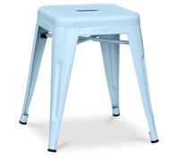 Iconik Interior Tolix Style Tabouret Design Industriel - 45cm - Nouvelle Édition - Stylix Bleu Clair