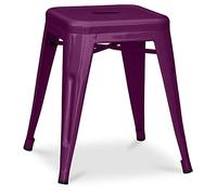 Iconik Interior Tolix Style Tabouret Design Industriel - 45cm - Nouvelle Édition - Stylix Violet