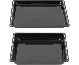 ICQN 465 x 370 x 30 et 60 mm Set de plaques de cuisson, adapté pour Bosch Neff Constructa, 2 bacs à graisse émaillés pour four, résistants aux rayures et à la rouille, 46,5 x 37 x 3 et 6 cm