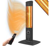ICQN Chauffage radiant sur pied avec télécommande, 2300 Watt, Infarot, chauffage infrarouge pour l'intérieur et l'extérieur, chauffage radiant sur pied, appareil sur pied, IP20, affichage numérique
