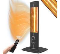 ICQN Chauffage radiant sur pied avec télécommande, 2300 Watt, Infarot, chauffage infrarouge pour l'intérieur et l'extérieur, chauffage radiant sur pied, appareil sur pied, IP20, affichage numérique