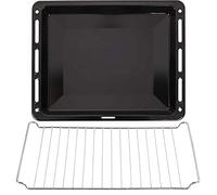 ICQN Set Plaque de Four 46 × 37,5 × 3 cm + Grille | Compatible avec Beko, Bosch, Grundig & Samsung, Plaque Émaillée 30 mm + Grille de Cuisson
