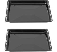 ICQN Set Plaques de Four 422 × 370 × 30 mm - Lot de 2 Lèche-frite Émaillées, Compatibles Electrolux, AEG, IKEA, Zanussi & Juno
