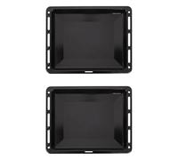ICQN 460 x 370 x 30 mm Set de plaques à pâtisserie, Convient pour Bosch Neff Constructa, 2 pièces de lèchefrite émaillée pour four, Résistant aux rayures & inoxydable, 46 x 37 cm