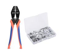 iCrimp Pince à sertir câble métallique avec coupe-câble 0,3-3,5 mm | Kit avec 375 manchons aluminium, pince à sertir avec coupe-câble pour câbles acier 0,3-3,5 mm