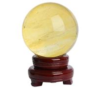 ICXLPMC Citrine Ball Trendy Gifts Office Decorations Table Centerpieces Crystal Globe Feng Shui Sphere Prop Ornament Exquisite,4~5cm