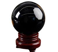 ICXLPMC Crystal Sphere,Real Obsidian Ball with Stand, Gemstone for Balancing Home and Office Decoration,6cm/2.4in