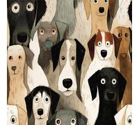 ICYEHAO Papier Peint Adhesif Mural Animaux, 44 x 600 cm Papier Peint Chien Animaux Papiers Peints Chambre Enfant Papier Autocollant pour Meuble,Chambre,Salon,Salle de Bain,Cuisine,Toilette