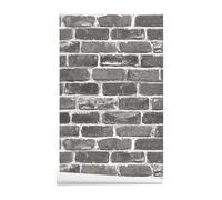 ICYEHAO Papier Peint Effet Brique Gris,44.5 x 500cm Papier Peint Adhesif Mural Gris Papier Autocollant pour Meuble,Chambre,Cuisine,Salon,Salle de Bain,Toilette,Arche