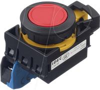 ID CW1BM1E10R - Touche à encastrer CW, 28 mm, 1 NO, rouge
