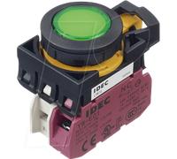 ID CW1LM1E10QM4G - Touche à encastrer lumineuse CW, 28 mm, 1 NO, vert