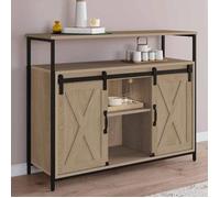 IDMarket - Buffet Quebec 100 cm 2 portes grange coulissantes design industriel