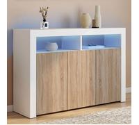 ID MARKET buffet 3 portes 110 cm Moderne bois et blanc