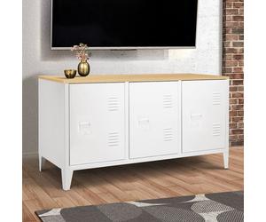 ID MARKET buffet 3 portes 113 cm Moderne bois et blanc