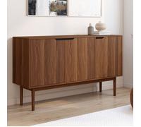 ID MARKET buffet 3 portes 140 cm Moderne bois effet noyer