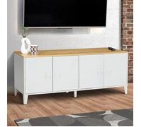 ID MARKET buffet 4 portes 140 cm Moderne bois et blanc
