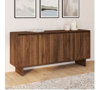 ID MARKET buffet 4 portes 160 cm Moderne bois effet noyer