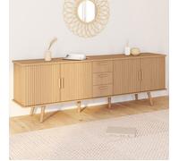 ID MARKET buffet 4 portes et 3 tiroirs 180 cm Moderne bois effet lattes