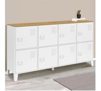 ID MARKET buffet 8 portes 139 cm Moderne bois et blanc