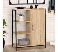 ID MARKET buffet d'appoint DETROIT 3 étagères 70 cm Industriel bois