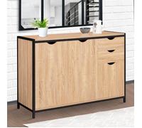 ID MARKET buffet DETROIT 3 portes et 2 tiroirs 110 cm Industriel bois
