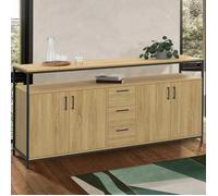 IDMarket - Buffet 180 cm Detroit XXL 4 Portes et tiroirs Design Industriel