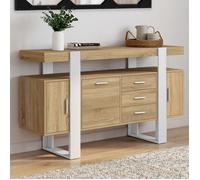 ID MARKET buffet PHOENIX 3 portes et 3 tiroirs 140 cm Loft bois et blanc
