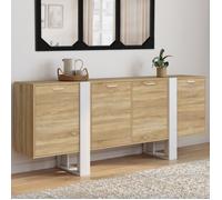 IDMarket - Buffet Enfilade 200 cm Phoenix XXL 4 Portes Bois et Blanc