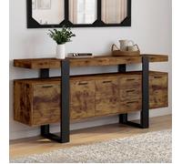 ID MARKET buffet PHOENIX 4 portes et 3 tiroirs 180 cm Loft bois effet vieilli et noir