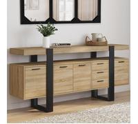 Buffet 180 cm phoenix xxl 4 portes et 3 tiroirs bois et noir