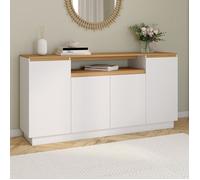 ID MARKET buffet SERENA 4 portes avec niches 160 cm Moderne bois et blanc