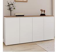 ID MARKET buffet TOBY 4 portes 160 cm Moderne bois et blanc