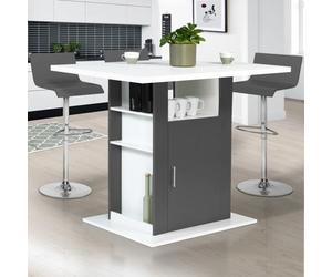 Id Market Ilot central ugo 110 cm bois blanc et gris avec rangements