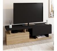 ID MARKET meuble tv ANGULO 2 portes 140 cm bois à poser