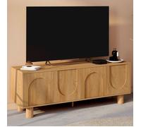 ID MARKET meuble tv ARCHIE 4 portes 140 cm bois à poser