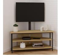 IDMarket Meuble TV Detroit 100 cm d'angle - support TV réglable 32-70 pouces - design industriel