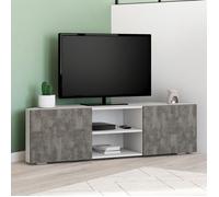 ID MARKET meuble tv d'angle ELI 2 portes 110 cm gris à poser