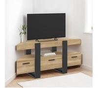 ID MARKET meuble tv d'angle PHOENIX 3 portes 110 cm bois clair à poser