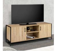 ID MARKET meuble tv DETROIT 2 portes 140 cm bois clair à poser