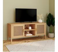 ID MARKET meuble tv EDHEN 2 portes 110 cm bois clair à poser