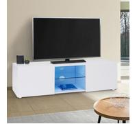 ID MARKET meuble tv ELI 2 portes 113 cm blanc à poser
