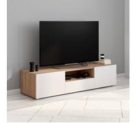 ID MARKET meuble tv ELI 3 portes 140 cm blanc à poser