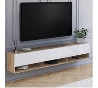 ID MARKET meuble tv ELIO 2 portes 180 cm multicolore suspendu