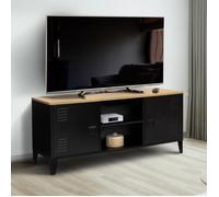 ID MARKET meuble tv ESTER 2 portes 113 cm noir à poser