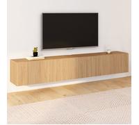ID MARKET meuble tv JULIETTE 2 portes 180 cm bois suspendu