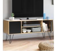 ID MARKET meuble tv NOEMI 2 portes 113 cm noir à poser