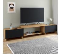 ID MARKET meuble tv VITO 2 portes 240 cm bois clair à poser extensible