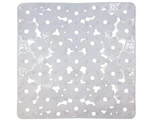 ID Mat 323230 Fleurs Tapis Fond d'Évier PVC Transparent 32 x 32 x 0,4 cm