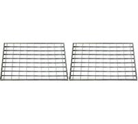 ID Mat 4060_L Grille Métal Tapis Paillasson Acier Galvanisé Gris 60 x 40 x 2 cm (Lot de 2)