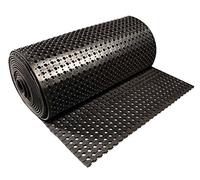 ID MAT - Tapis Caillebotis Caoutchouc Norme Handicapés MR12 - Rectangulaire 91 x 1000 cm - Antidérapant - Uni - Extérieur - Norme LOGC9400024A - Alvéoles Adapté - Épaisseur 10 mm - Noir